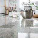 Marble countertop in kitchen