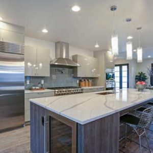 A quartz countertop